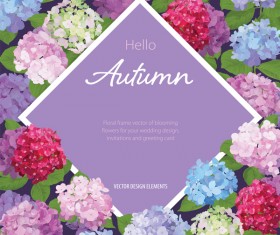 Floral autumn flower card vector 02