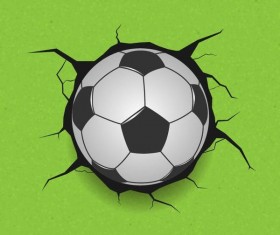 Football with green wall vector