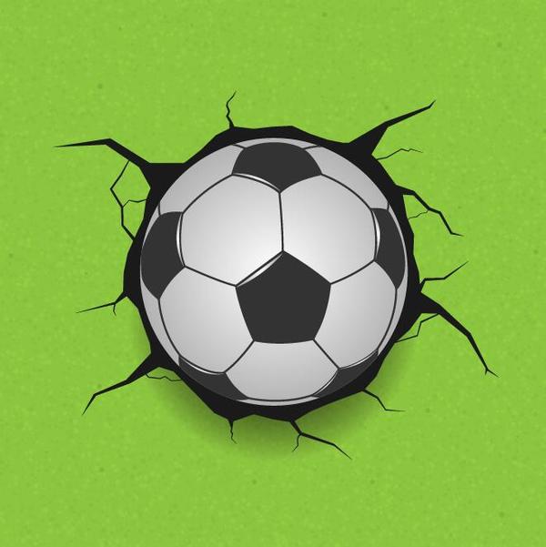 Football with green wall vector