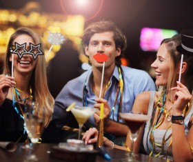 Friends celebrating New Year Stock Photo 03