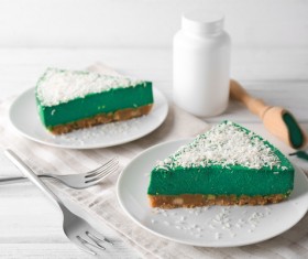 Fruit decorated cheesecake Stock Photo 05