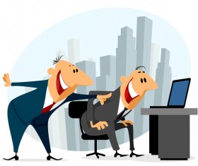 Funny cartoon professional staff of office vector 01