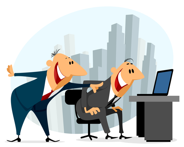 Funny cartoon professional staff of office vector 01