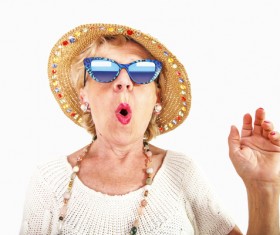 Funny expression elderly Stock Photo