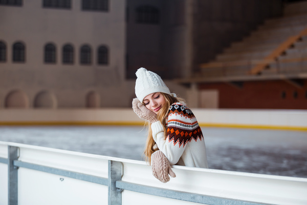 Girl on skating rink Stock Photo 02