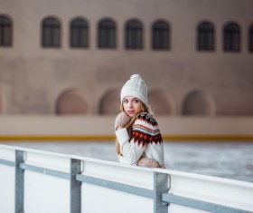 Girl on skating rink Stock Photo 04