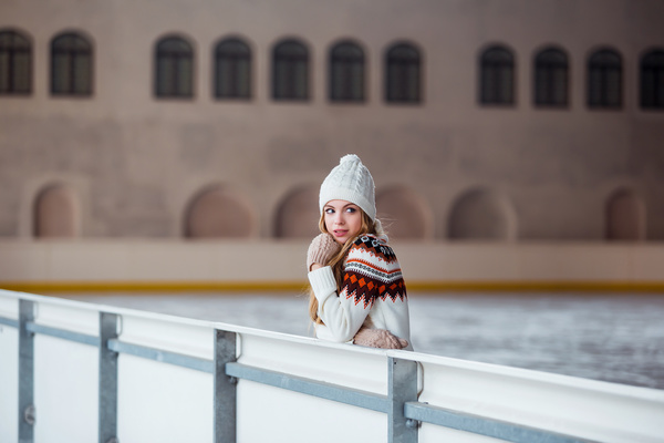 Girl on skating rink Stock Photo 04