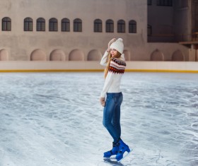 Girl on skating rink Stock Photo 05