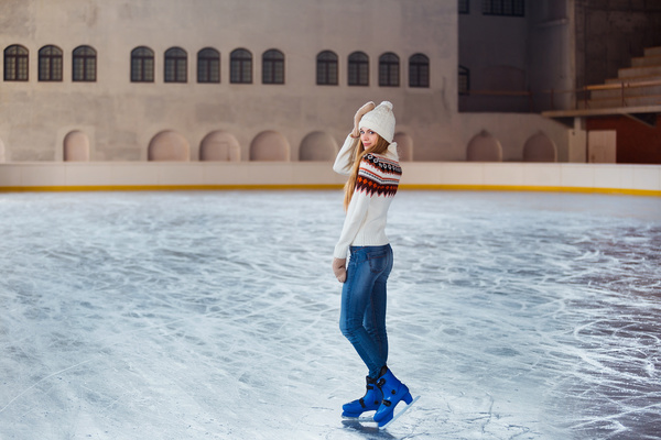 Girl on skating rink Stock Photo 05