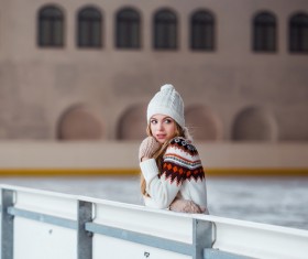 Girl on skating rink Stock Photo 07