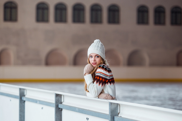 Girl on skating rink Stock Photo 07