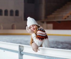 Girl on skating rink Stock Photo 09