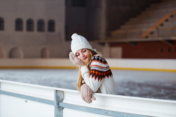 Girl on skating rink Stock Photo 09