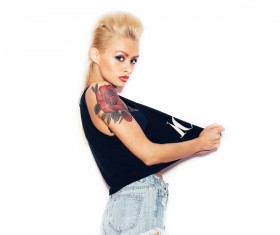 Girl with arm tattoos Stock Photo 01