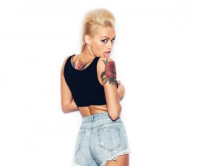 Girl with arm tattoos Stock Photo 02