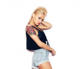 Girl with arm tattoos Stock Photo 03