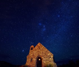 Glittering stars and ancient masonry Stock Photo