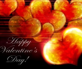 Glowing Valentine Hearts vector material