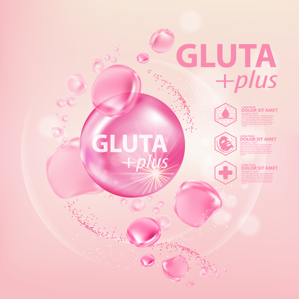 Gluta plus advertising poster template vector 01