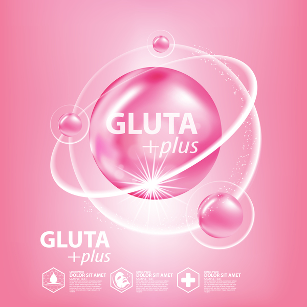 Gluta plus advertising poster template vector 02