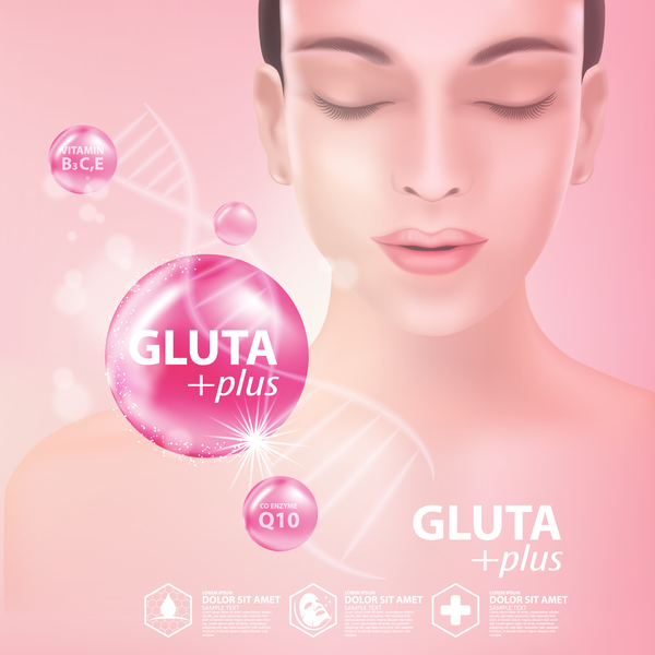 Gluta plus advertising poster template vector 04