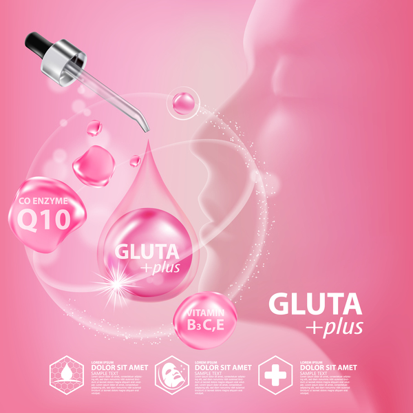 Gluta plus advertising poster template vector 05