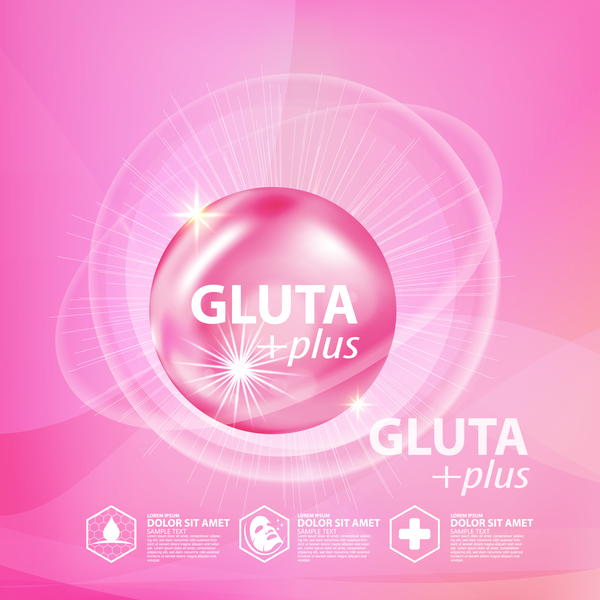 Gluta plus advertising poster template vector 06