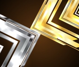 Gold with gray metal background vector