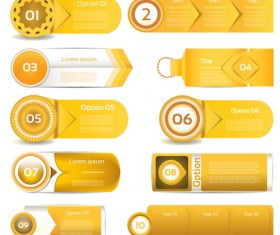 Gold yellow business website banners vector