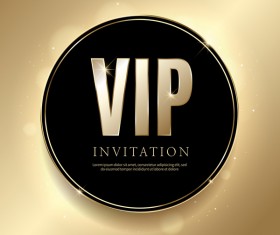 Golden VIP invitation card template vector 01