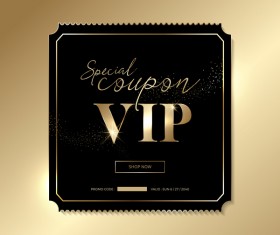 Golden VIP invitation card template vector 02