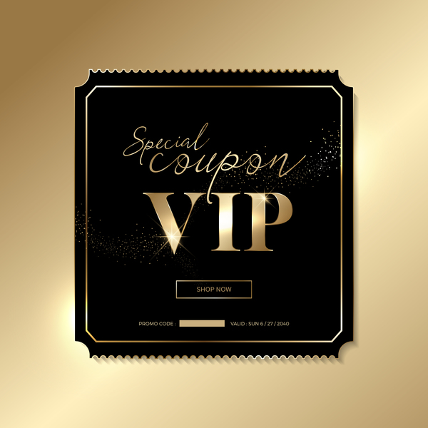 Golden VIP invitation card template vector 02