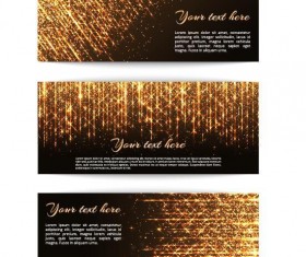 Golden beam banners vector material