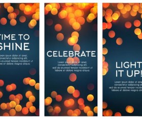 Golden halation banners vector material