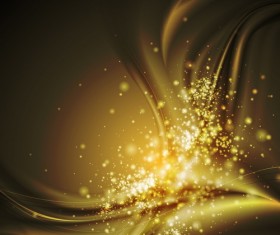 Golden wavy background vector material