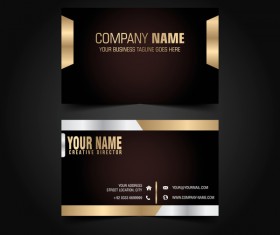 Golden with black luxury business card template vector 02