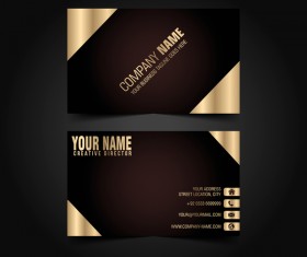 Golden with black luxury business card template vector 03