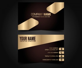 Golden with black luxury business card template vector 04