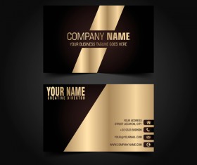 Golden with black luxury business card template vector 05