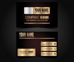 Golden with black luxury business card template vector 06