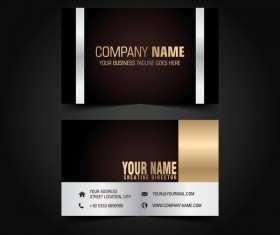 Golden with black luxury business card template vector 08