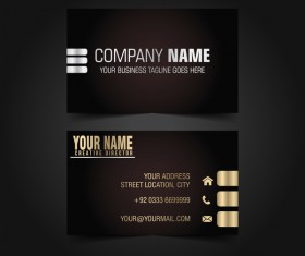 Golden with black luxury business card template vector 10