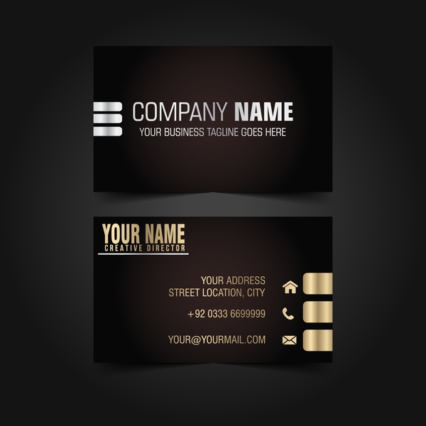 Golden with black luxury business card template vector 10