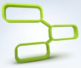 Green 3D shape background vector