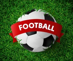 Green grass background with football vector