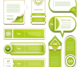 Green numbers banners design vector
