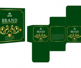 Green pakeage box template vector material 01