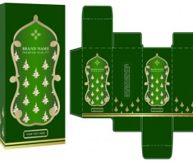 Green pakeage box template vector material 02