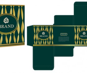Green pakeage box template vector material 04