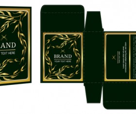 Green pakeage box template vector material 05